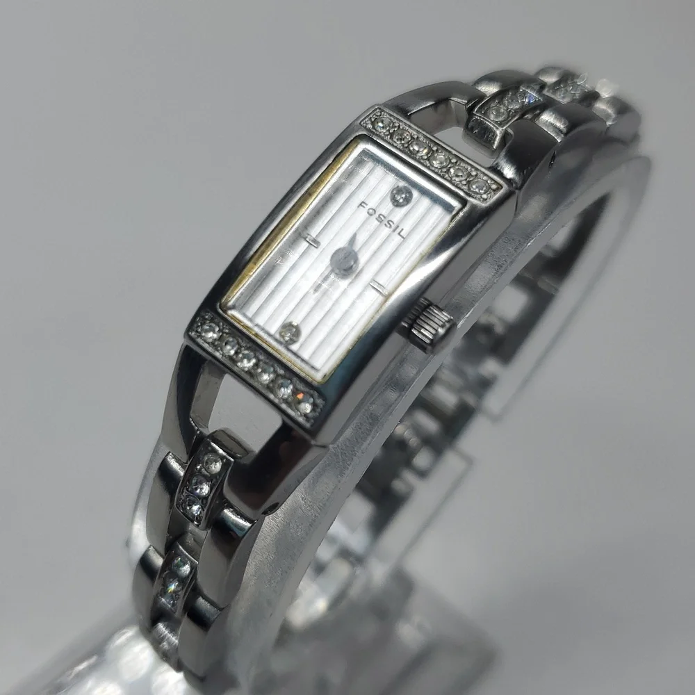 Vintage Fossil F² Watch ES1510 Silver Stainless Steel Watch